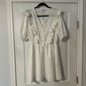 Miou Muse White Lace Dress Mew with Tags Size Large